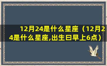 12月24是什么星座（12月24是什么星座,出生曰早上6点）