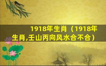 1918年生肖（1918年生肖,壬山丙向风水合不合）