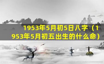 1953年5月初5日八字（1953年5月初五出生的什么命）