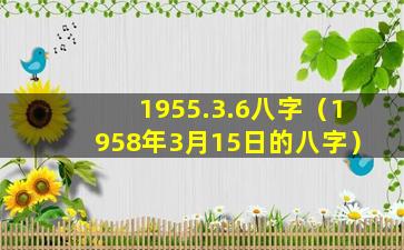 1955.3.6八字（1958年3月15日的八字）