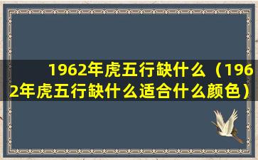 1962年虎五行缺什么（1962年虎五行缺什么适合什么颜色）