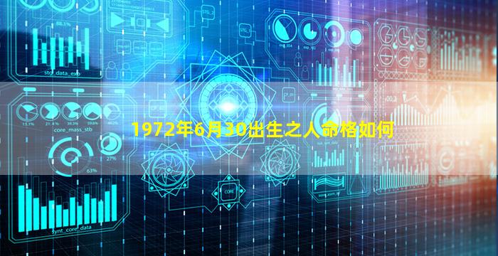 1972年6月30出生之人命格如何