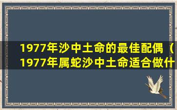 1977年沙中土命的最佳配偶（1977年属蛇沙中土命适合做什么生意）