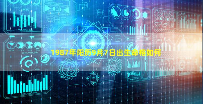 1987年阳历9月7日出生命格如何