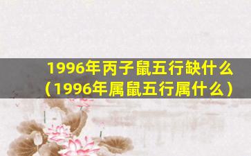 1996年丙子鼠五行缺什么（1996年属鼠五行属什么）