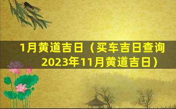 1月黄道吉日（买车吉日查询2023年11月黄道吉日）