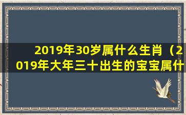 2019年30岁属什么生肖（2019年大年三十出生的宝宝属什么）