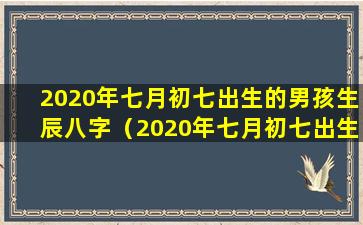 2020年七月初七出生的男孩生辰八字（2020年七月初七出生的男孩生辰八字是什么）