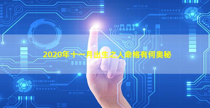 2020年十一月出生之人命格有何奥秘