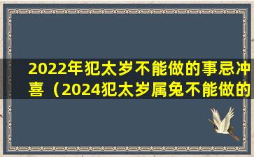 2022年犯太岁不能做的事忌冲喜（2024犯太岁属兔不能做的事有哪些）