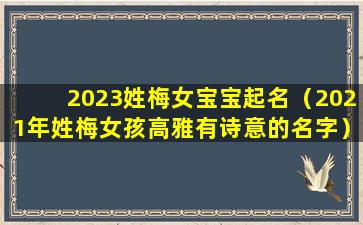 2023姓梅女宝宝起名（2021年姓梅女孩高雅有诗意的名字）