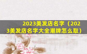 2023美发店名字（2023美发店名字大全潮牌怎么取）