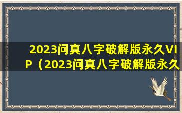 2023问真八字破解版永久VIP（2023问真八字破解版永久vip）