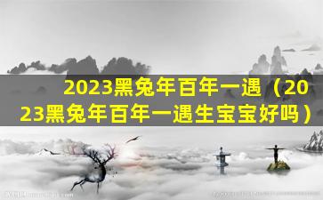 2023黑兔年百年一遇（2023黑兔年百年一遇生宝宝好吗）