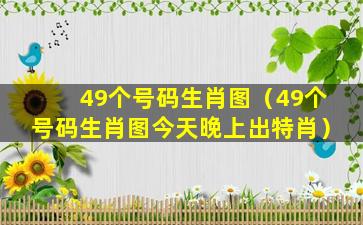 49个号码生肖图（49个号码生肖图今天晚上出特肖）