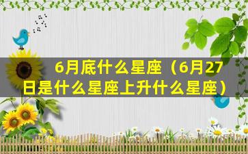 6月底什么星座（6月27日是什么星座上升什么星座）