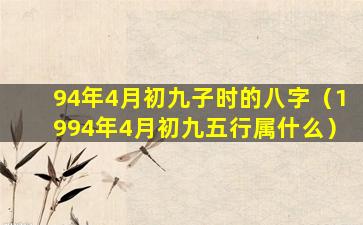 94年4月初九子时的八字（1994年4月初九五行属什么）