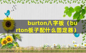 burton八字板（burton板子配什么固定器）