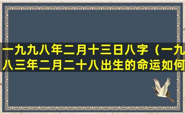 一九九八年二月十三日八字（一九八三年二月二十八出生的命运如何）