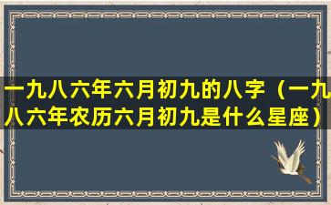 一九八六年六月初九的八字（一九八六年农历六月初九是什么星座）