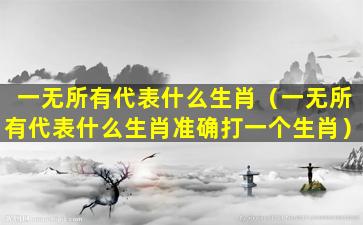 一无所有代表什么生肖（一无所有代表什么生肖准确打一个生肖）