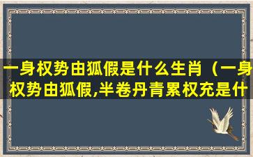 一身权势由狐假是什么生肖（一身权势由狐假,半卷丹青累权充是什么生肖）