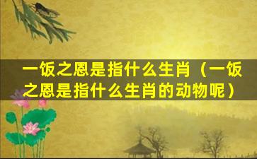 一饭之恩是指什么生肖（一饭之恩是指什么生肖的动物呢）