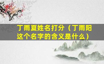 丁雨夏姓名打分（丁雨阳这个名字的含义是什么）