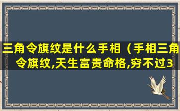 三角令旗纹是什么手相（手相三角令旗纹,天生富贵命格,穷不过35岁,越老越...）