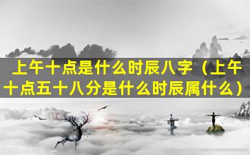 上午十点是什么时辰八字（上午十点五十八分是什么时辰属什么）