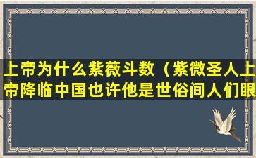 上帝为什么紫薇斗数（紫微圣人上帝降临中国也许他是世俗间人们眼中的异类6）