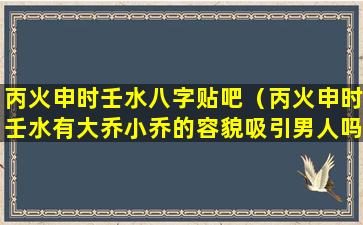 丙火申时壬水八字贴吧（丙火申时壬水有大乔小乔的容貌吸引男人吗）