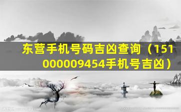 东营手机号码吉凶查询（151000009454手机号吉凶）