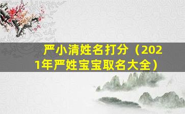 严小清姓名打分（2021年严姓宝宝取名大全）