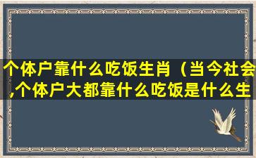 个体户靠什么吃饭生肖（当今社会,个体户大都靠什么吃饭是什么生肖）