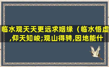 临水观天天更远求姻缘（临水悟虚,仰天知峻;观山得骋,因地能什么意思）