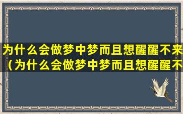 为什么会做梦中梦而且想醒醒不来（为什么会做梦中梦而且想醒醒不来的感觉）