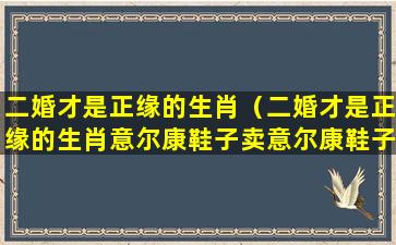 二婚才是正缘的生肖（二婚才是正缘的生肖意尔康鞋子卖意尔康鞋子）