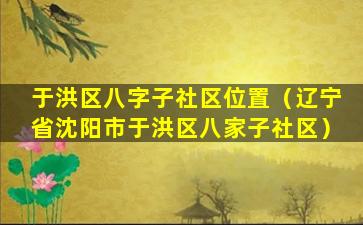 于洪区八字子社区位置（辽宁省沈阳市于洪区八家子社区）