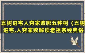 五树进宅人穷家败哪五种树（五树进宅,人穷家败解读老祖宗经典俗语）