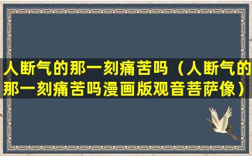 人断气的那一刻痛苦吗（人断气的那一刻痛苦吗漫画版观音菩萨像）