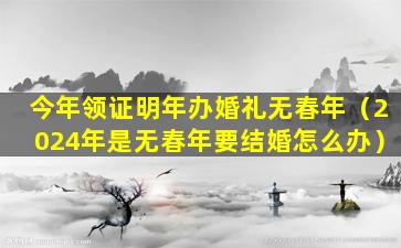 今年领证明年办婚礼无春年（2024年是无春年要结婚怎么办）