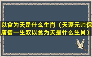 以食为天是什么生肖（天蓬元帅保唐僧一生双以食为天是什么生肖）