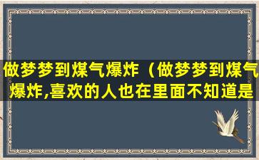 做梦梦到煤气爆炸（做梦梦到煤气爆炸,喜欢的人也在里面不知道是生是死）