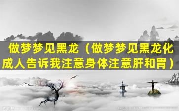 做梦梦见黑龙（做梦梦见黑龙化成人告诉我注意身体注意肝和胃）