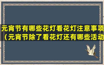 元宵节有哪些花灯看花灯注意事项（元宵节除了看花灯还有哪些活动）