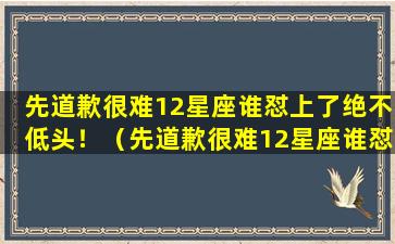 先道歉很难12星座谁怼上了绝不低头！（先道歉很难12星座谁怼上了绝不低头!）