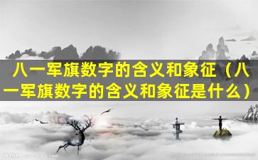 八一军旗数字的含义和象征（八一军旗数字的含义和象征是什么）