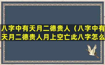 八字中有天月二德贵人（八字中有天月二德贵人月上空亡此八字怎么样）