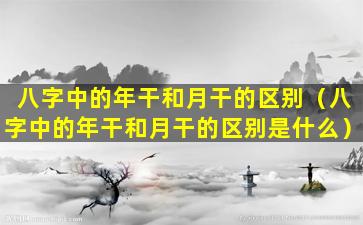 八字中的年干和月干的区别（八字中的年干和月干的区别是什么）